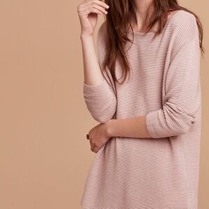 Aritzia Wilfred Blanchard Pink Ribbed Sweater